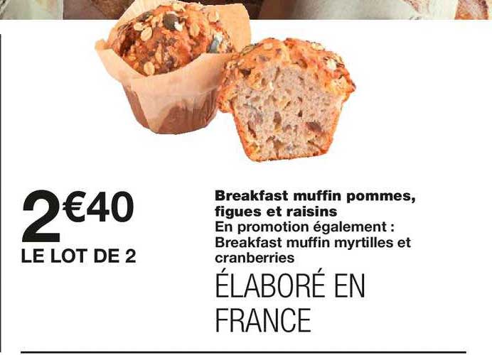 breakfast muffin pommes, figues et raisins