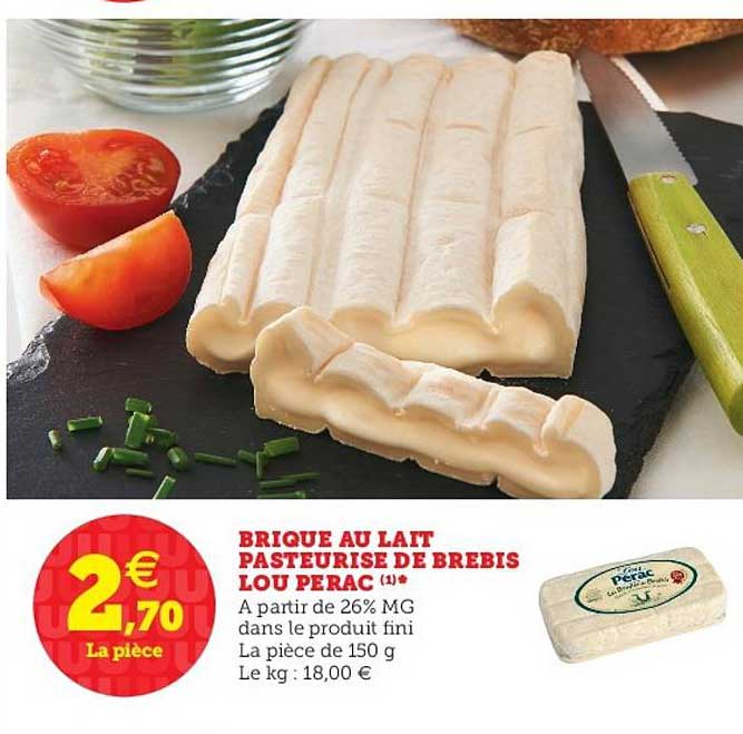 brique au lait pasteurisé de brebis lou perac