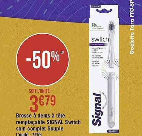 Brosse à Dents à Tête Remplaçable Signal Switch Soin Complet Souple