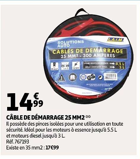 câble de démarrage 25 mm2
