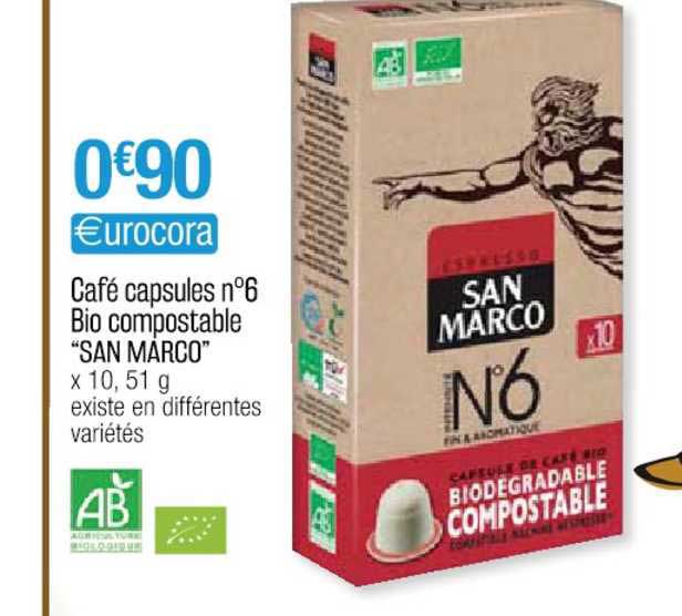 café capsules n°6 bio compostable "san marco"