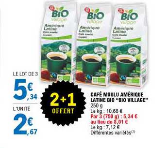 café moulu amérique latine bio "bio village"