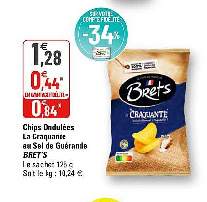 chips ondulées la craquante au sel de guérande bret's
