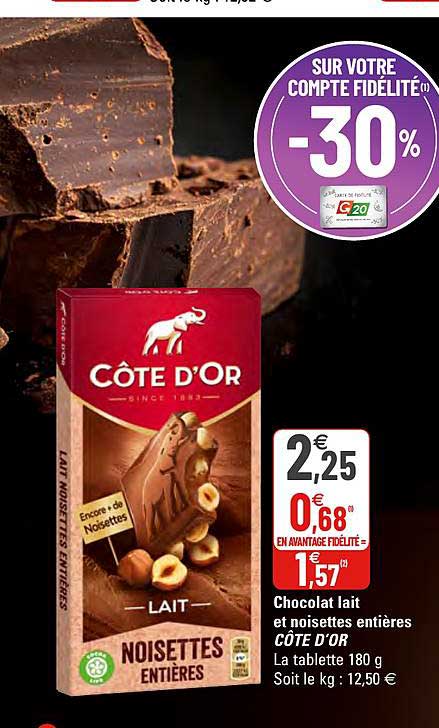 Chocolat Lait Et Noisettes Entières Côte D'or