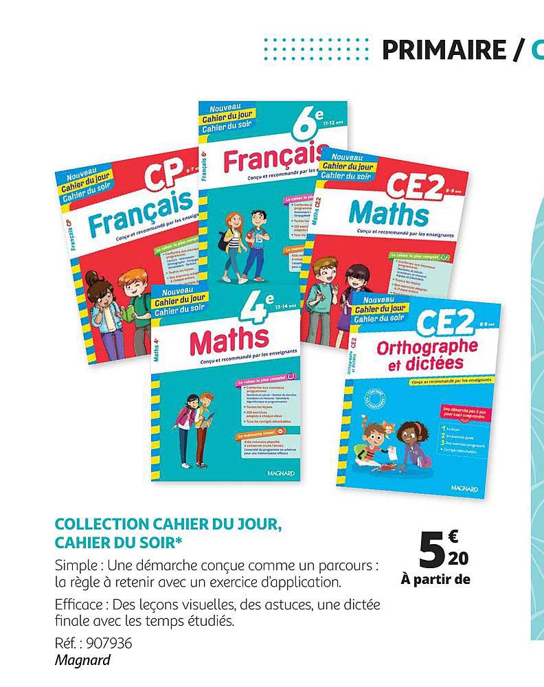 collection cahier du jour, cahier du soir - magnard