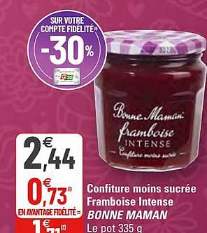 confiture moins sucrée framboise intense bonne maman