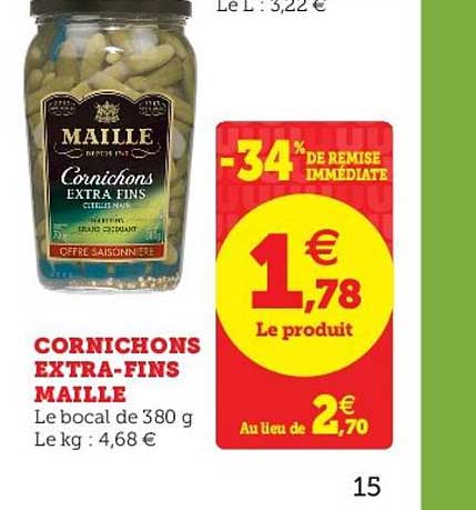 cornichons extra-fins maille