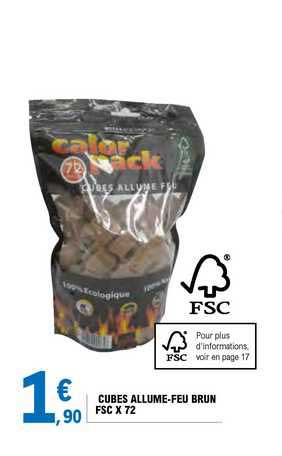 cubes allume-feu brun fsc x72