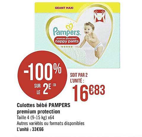 Culottes Bébé Pampers Premium Protection