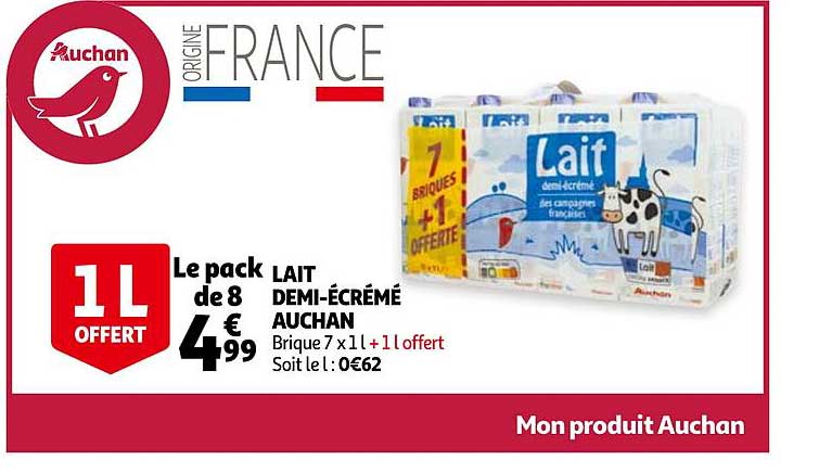 demi-écrémé auchan