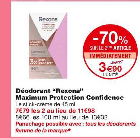 Déodorant "rexona" Maximum Protection Confidence