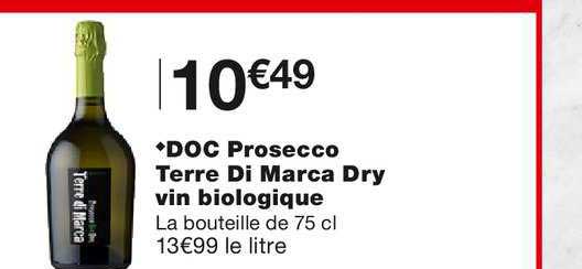 Doc Prosecco Terre Di Marca Dry Vin Biologique