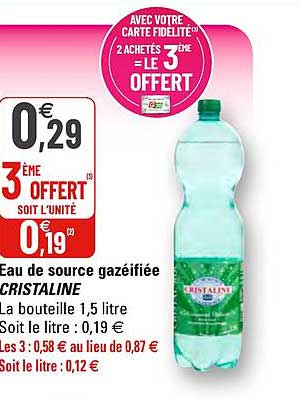 eau de source gazéifiée cristaline