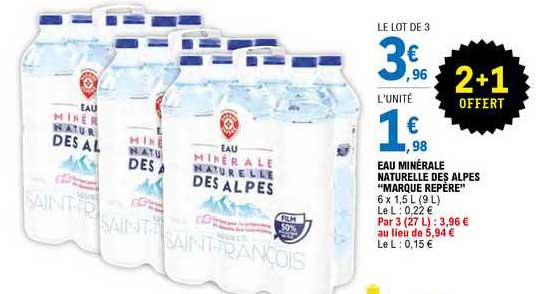 eau minérale naturelle des alpes "marque repère"