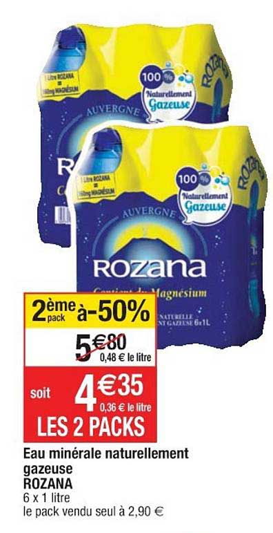 eau minérale naturellement gazeuse rozana