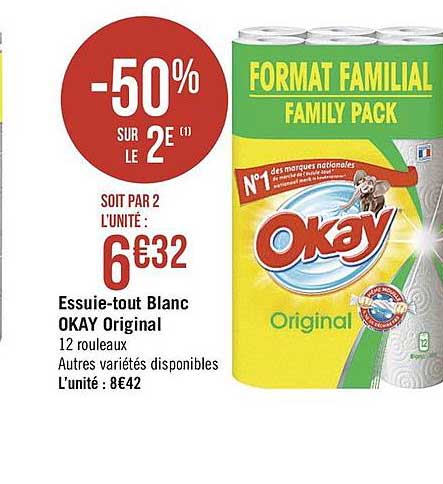 essuie-tout blanc okay original