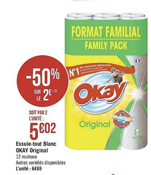 essuie-tout blanc okay original