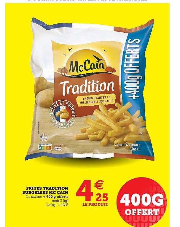 frites tradition surgelées mc cain