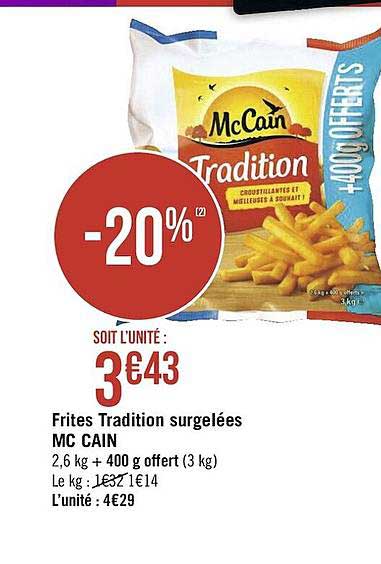 frites tradition surgelées mc cain