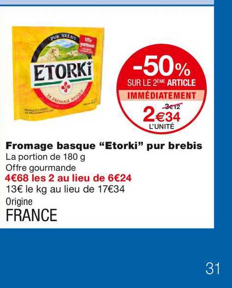 Fromage Basque "etorki" Pur Brebis