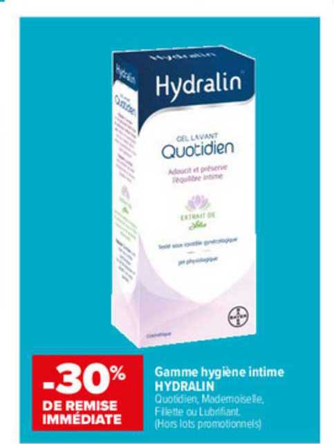 gamme hygiène intime hydralin