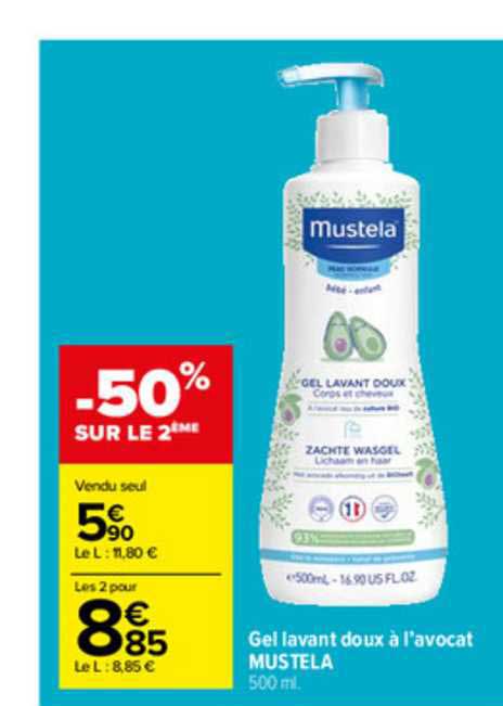 gel lavant doux à l'avocat mustela