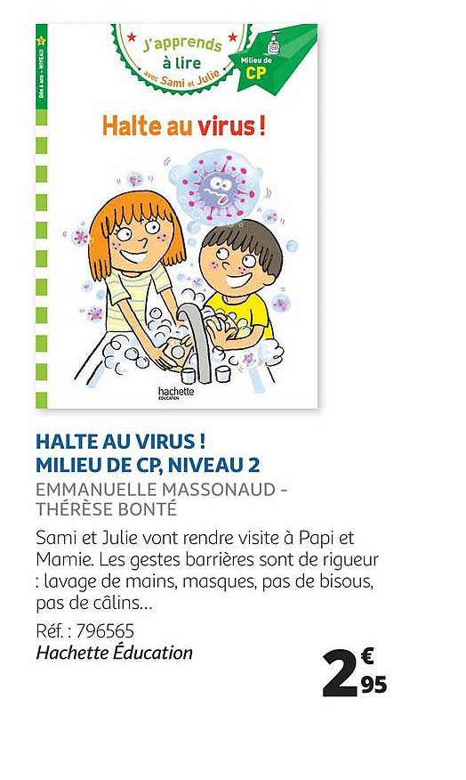 halte au virus ! milieu de cp, niveau 2 emmanuelle massonaud - thérèse bonté