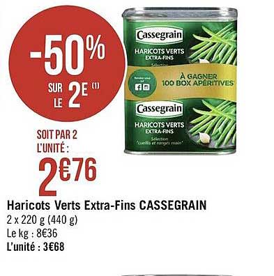 haricots verts extra-fins cassegrain