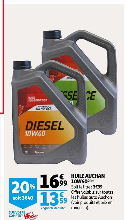 Huile Auchan 10w40