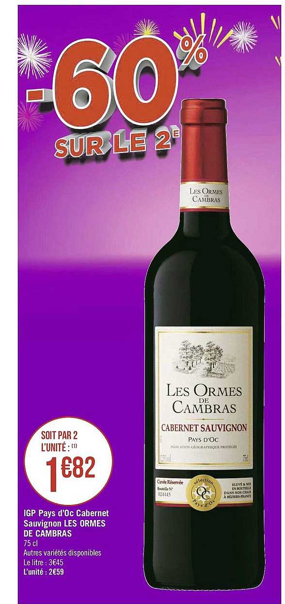 igp pays d'oc cabernet sauvignon les ormes de cambras