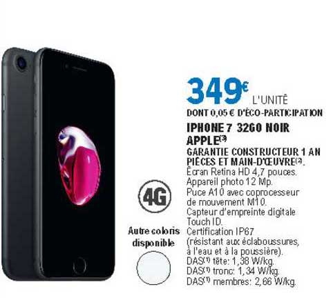 iphone 7 32go noir apple