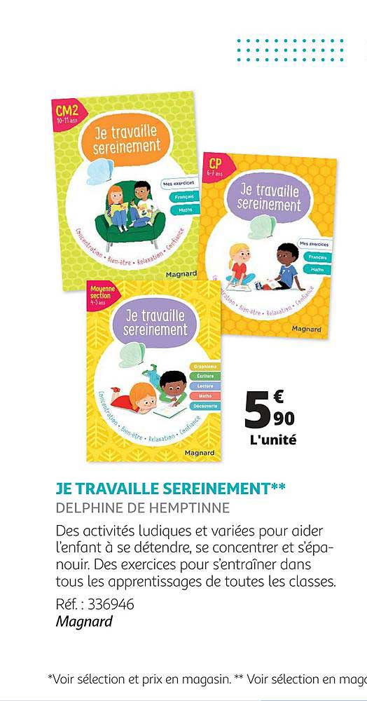 je travaille sereinement - delphine de hemptinne - magnard