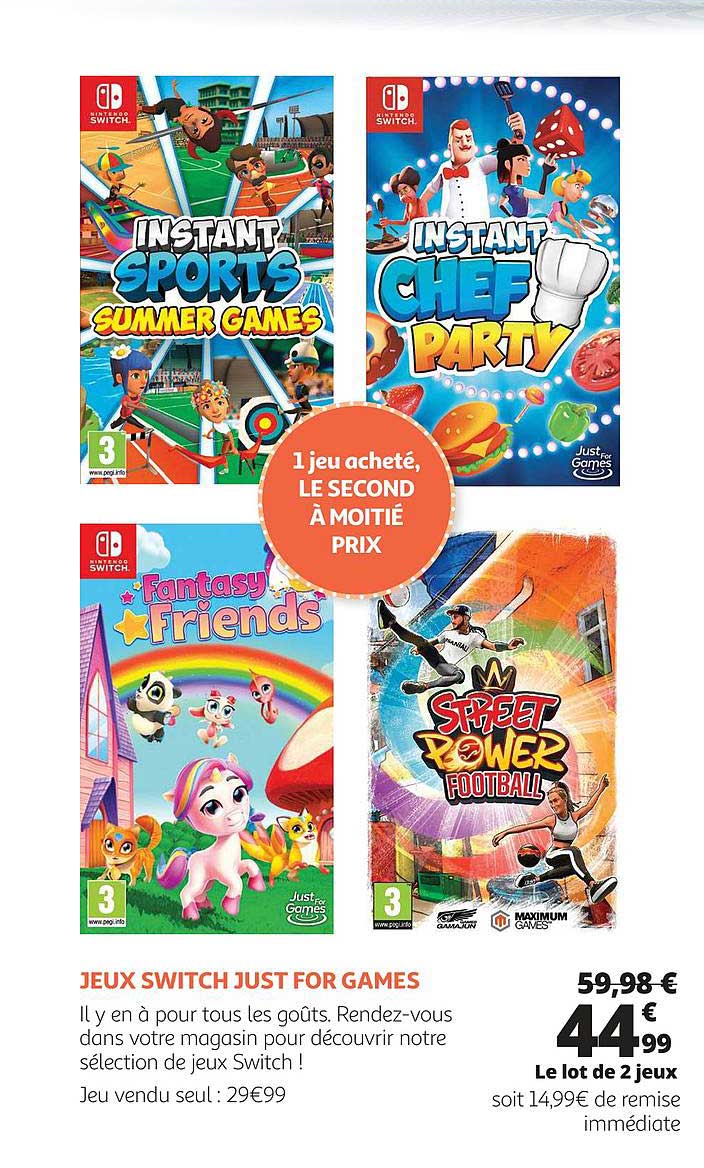 jeux switch just for games