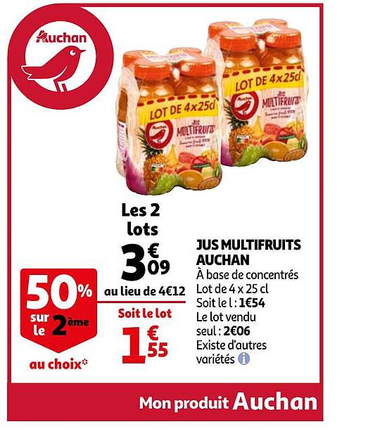 Jus Multifruits Auchan