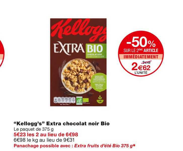 Kellogg's" Extra Chocolat Noir Bio