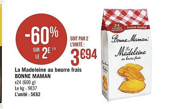 la madeleine au beurre frais bonne maman