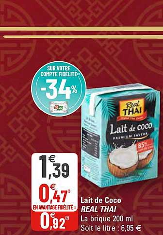 lait de coco real thai