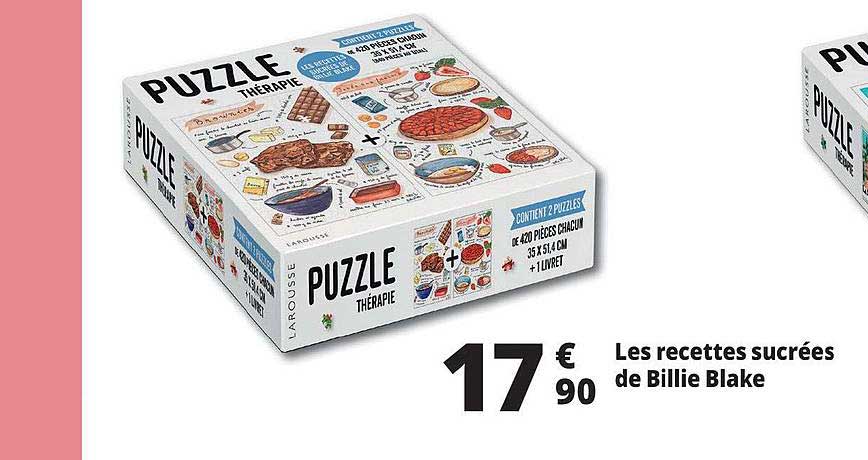 les recettes sucrées de billie blake puzzle thérapie