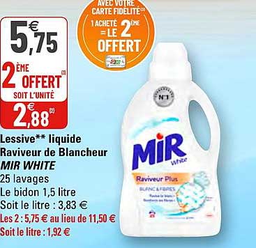 lessive liquide raviveur de blancheur mir white