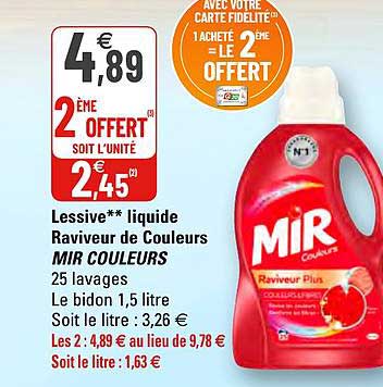 lessive liquide raviveur de couleurs mir couleurs