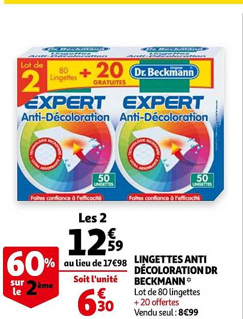 lingettes anti décoloration dr beckmann