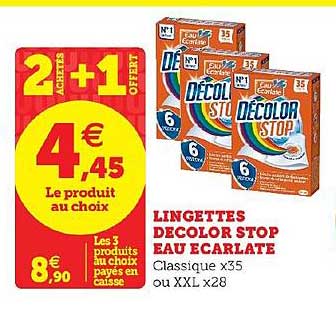 lingettes décolor stop eau écarlate