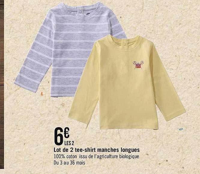 lot de 2 tee-shirt manches longues