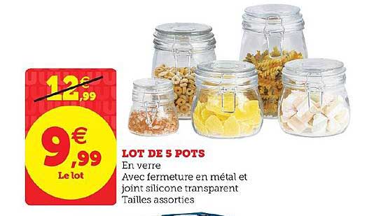 lot de 5 pots