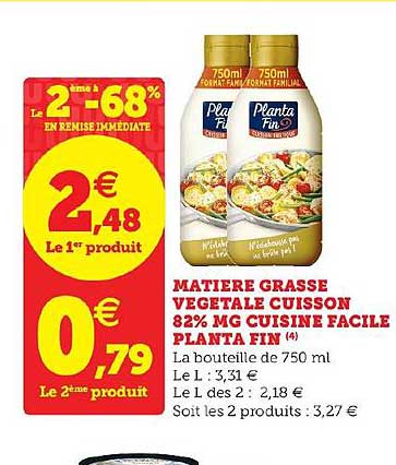matière grasse végétale cuisson 82% mg cuisine facile planta fin