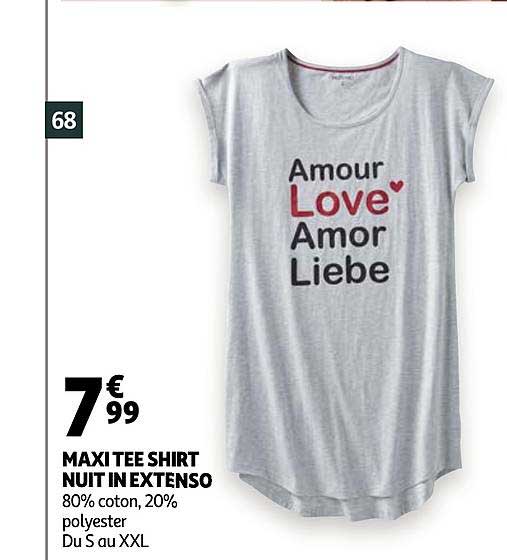 maxi tee shirt nuit in extenso