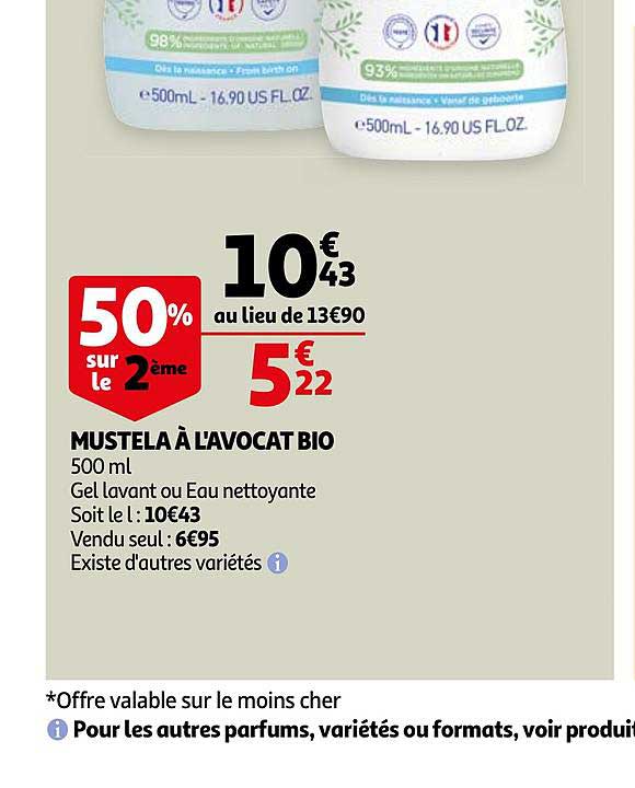 mustela à l'avocat bio