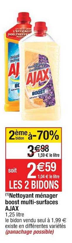 nettoyant ménager boost multi-surfaces ajax