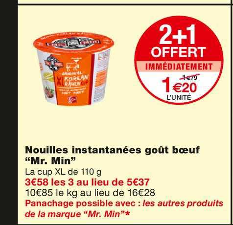 nouilles instantanées goût bœuf "mr. min"