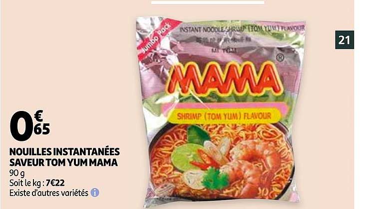 nouilles instantanées saveur tom yum mama